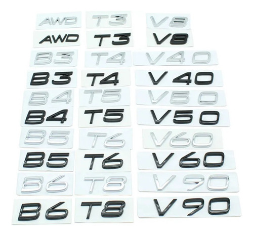 Para Fit For Volvo B3 B4 B5 B6 Trunk Badge Sticker