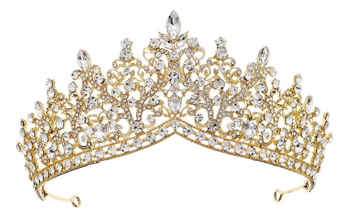 Tiara De Boda, Corona De Princesa, Pinza Estilo B Dorado