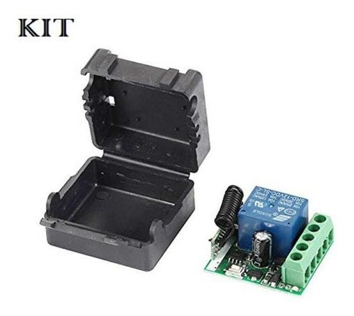 Kit Módulo Receptor Rele Rf 433mhz 12v 1ch Un Canal + Caja