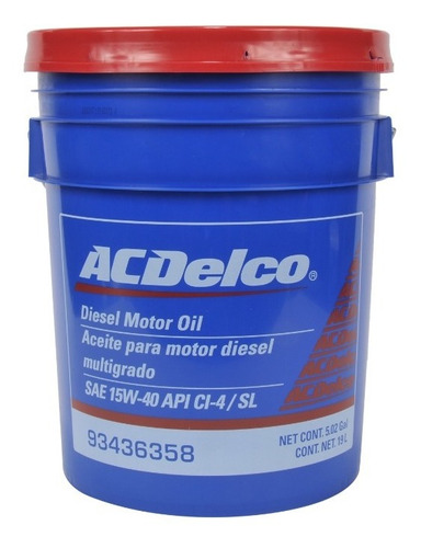 Aceite Acdelco 15w40 Ci4 Multigrado 19l