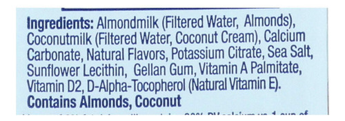 Leche De Coco Y Almendras Sin Azúcar 946 Ml