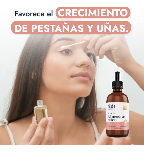 Aceite De Almendras %100 Puro 120ml Frasco Vidrio Gotero