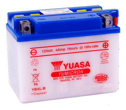 Batería Moto Yuasa Yb4l-b Derbi Senda Baja 125r 06/13