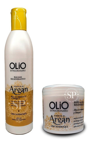 Kit Olio Aceite De Argán Acondicionador + Baño De Crema