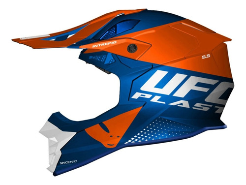 Casco Ufo Plast Intrepid Adulto Motocross Moto Naranja Mx 