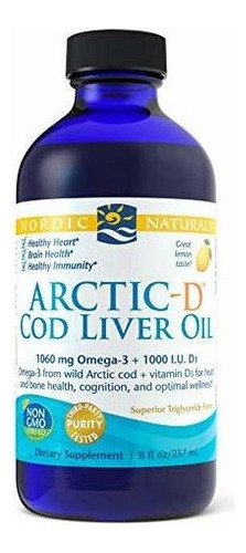 Aceite De Higado Bacalao Arctic-d Clo, Nordic Naturals 8 Oz