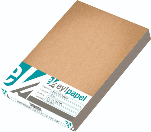 Papel Kraft Misionero De 125 Grs Paquete X 100 Hojas A4