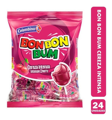 Bolsa Coyac Caramelos Bon Bon Bum Cereza Intensa Con 24un