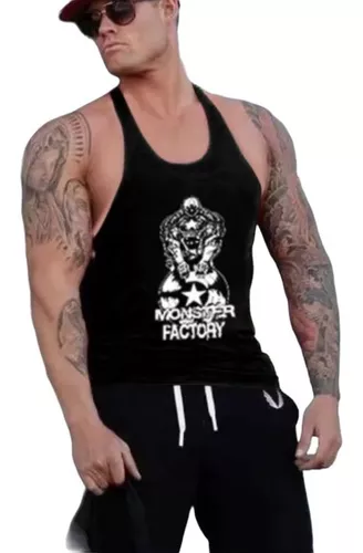 Playera Olimpica Gym Skull Estampado Hombre Camiseta Fitness