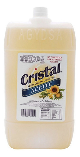 Aceite Cristal Vegetal Comestible Galón 5 Litros