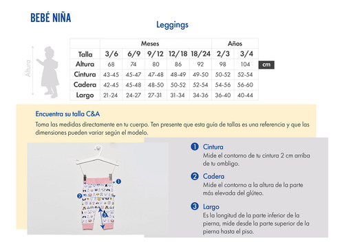 Pack De Leggings Estampado Y Liso Bebé Niña C&a (3010345)