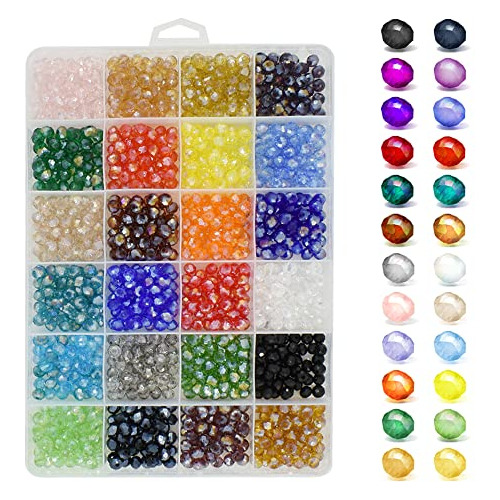 1200pcs Cuentas De Cristal Facetadas Ab De 6mm Forma De...