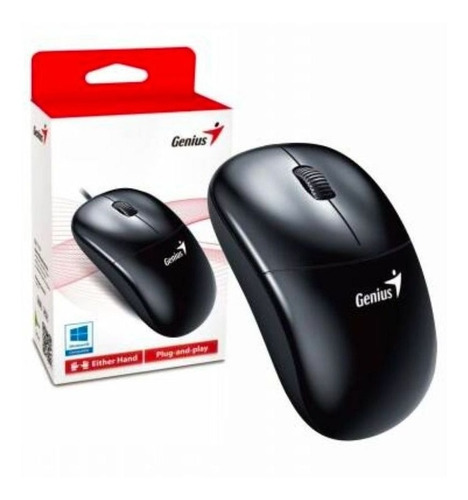 Mouse Genius Dx-135 Gr Usb Negro 3 Botones Con Cable Usb