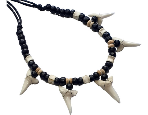 ¡nadar 5! Collar De Dientes De Tiburón Genuino Para Hombres,