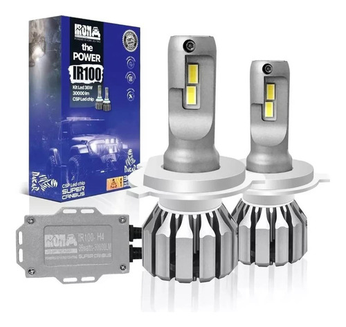 Kit Focos Led Ir100 H4 Chip Led Csp Canbus Auto Rally Dakar