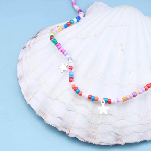 Allereyae Collar De Gargantilla De Arcoíris Bohemio, Collar
