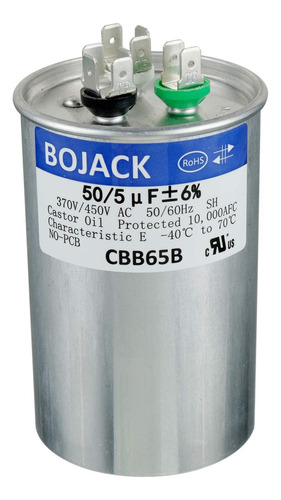 Bojack 50+5uf 50/5mfd ±6% 370v/440v Cbb65 Condensador De Arr