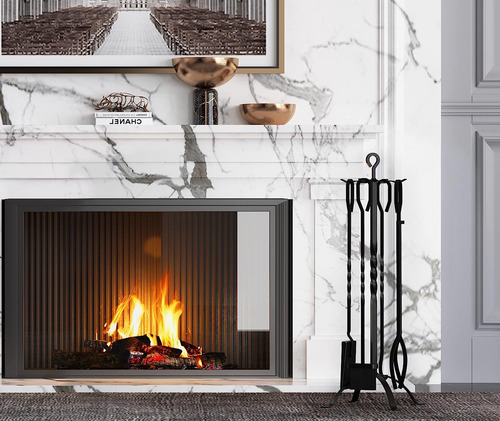 Conjunto De 5 Herramientas Chimenea De Hierro Forjado, ...