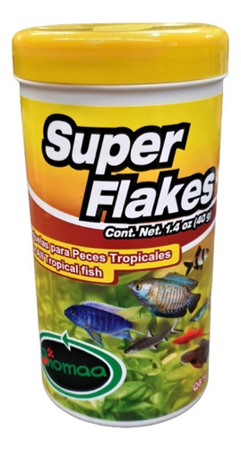 Alimento En Hojuelas Super Flakes Peces Tropicales 40 Gramos