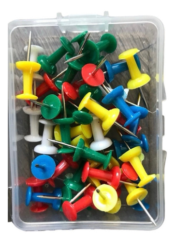 Pin Tachuela Plastica Surtido Colores 12 Con 40 Piezas C/u