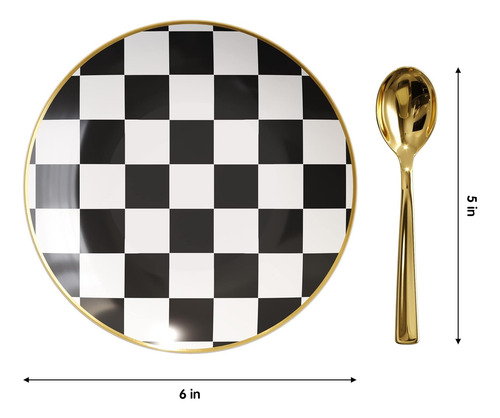 Mini Platos Desechables Para Postre Con Cucharas De Plástico
