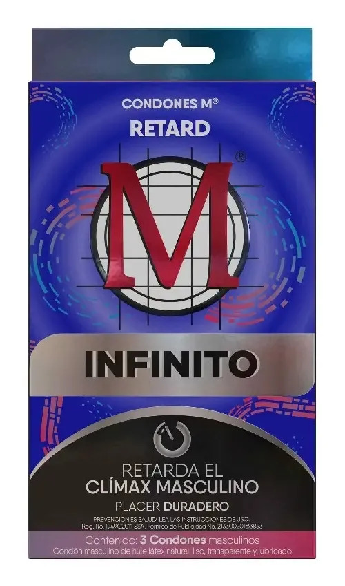 Condones M Condones Masculinos Retard Contenido 3 Piezas.