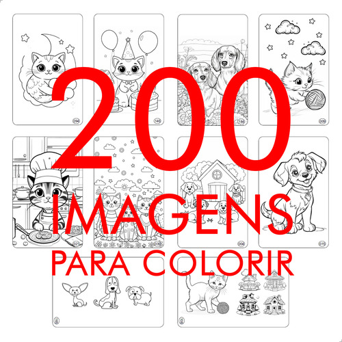 200 Desenhos Para Colorir Em Pdf Só Imprimir Cachorro E Gato