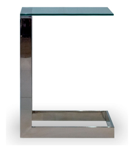 Mesa De Living Ratona Lateral Glow 1.20 Mts Vidrio Templado