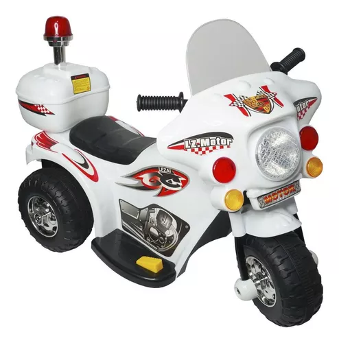 Mini Moto Elétrica Infantil Branca Triciclo Para Crianças Po - LCG