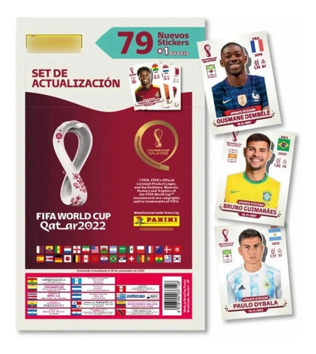 Set Original 80 Láminas Actualización World Cup Qatar 2022