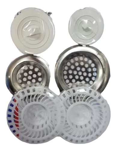 Pack 2 Filtros Met\plas Tapón Drenaje Fregadero Cocina Baño