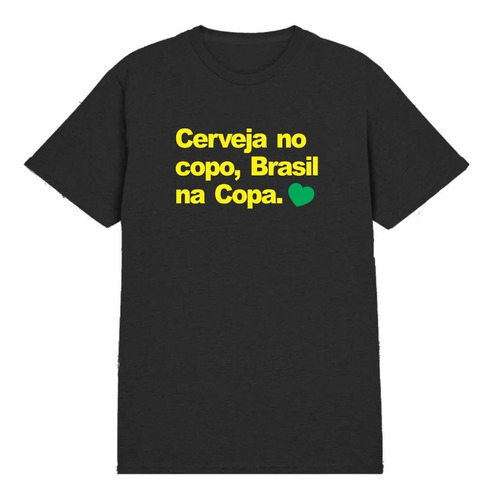 Camisa Camiseta Brasil Na Copa Cerveja No Copo