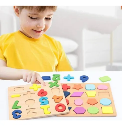 Set 3 Rompecabezas Números Letras Didáctico Encajables