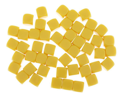 50 Piezas Amarillo En Blanco Dados D6 D&d Rpg Juego De Mesa