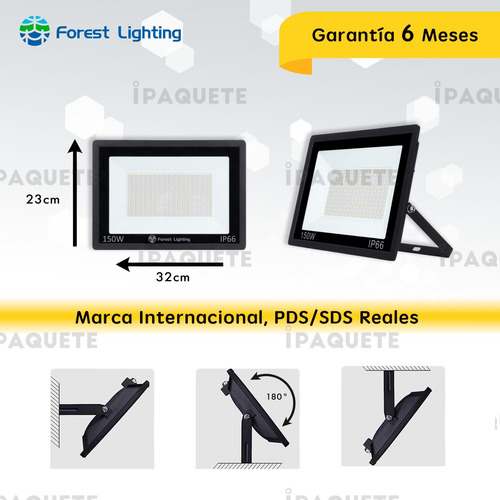 Imagen 4 de 7 de Packx4 Reflector Led 150w Exterior Proyector Luz Fría Cálida