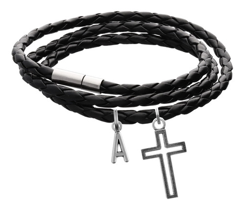 Pulsera Cruz Jesucristo Brazalete Dije Cruz Letra Inicial