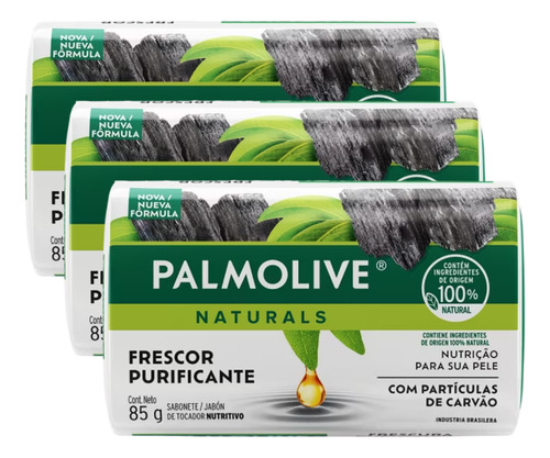 Sabonete Palmolive Frescor Purificante Carvão 85g C/3 Wxz