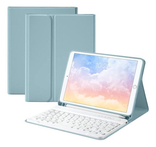 Funda Para iPad Mini 4/5 Con Teclado Bluetooth (azul Cielo)