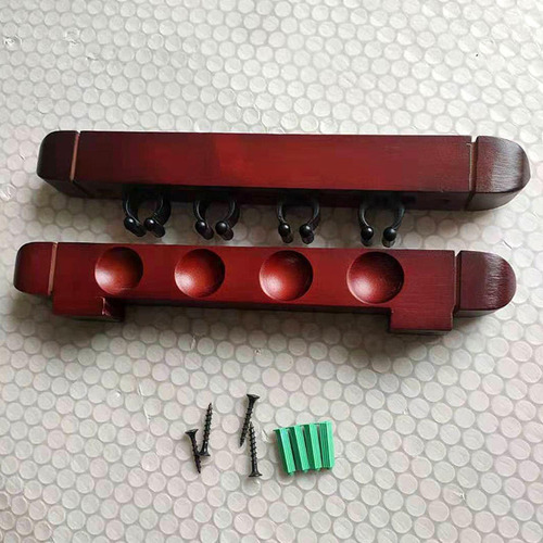Pool Cue Rack Garra Soporte Para Caña De Pescar Madera Rojo