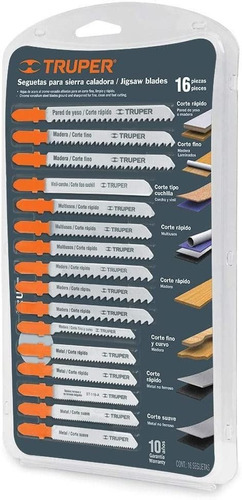 Juego De 16 Sierras Para Sierra Caladora Encastre T Truper K