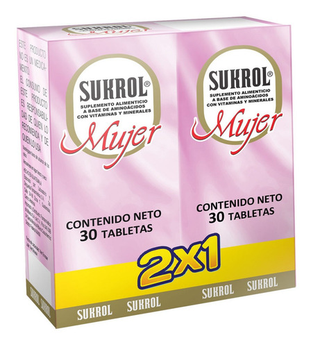 Sukrol Mujer Tabletas Con 30 2x1 Sabor Sin sabor
