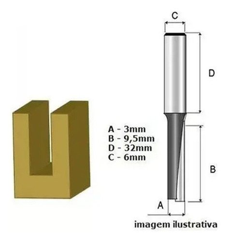 Fresa Paralela Dupla Haste 6mm Corte 9mm D-09276