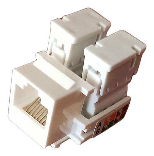 Conector Jack Rj45 Cat5e Toma Face Plate Hembra Blanco