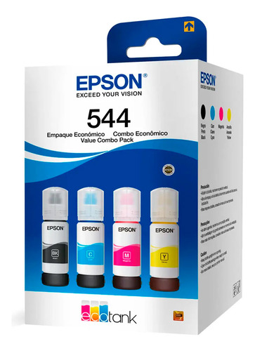 Kit Refil Epson 544 Original Preto Amarelo Ciano Magenta