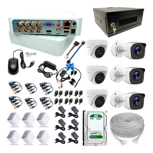 Kit Camara Seguridad 8 Ch 1080p + 6 Cam 1080 + D 2 Tb + Cabl