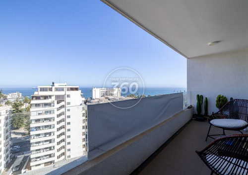 Viña Del Mar, Depto. Vista Al Mar, A Pasos Del Casino, 3d2b