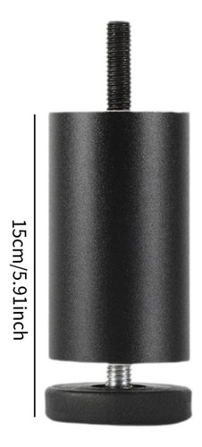 2x Muebles Ajustables Patas De Sofá Altura 15 Cm Negro