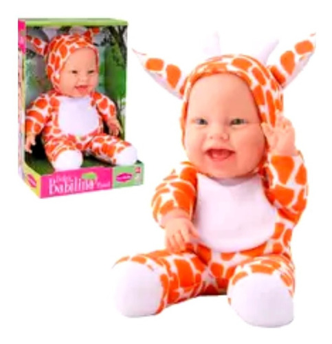 Boneca Baby Babilina Planet Animais Super Macia 30cm Girafa