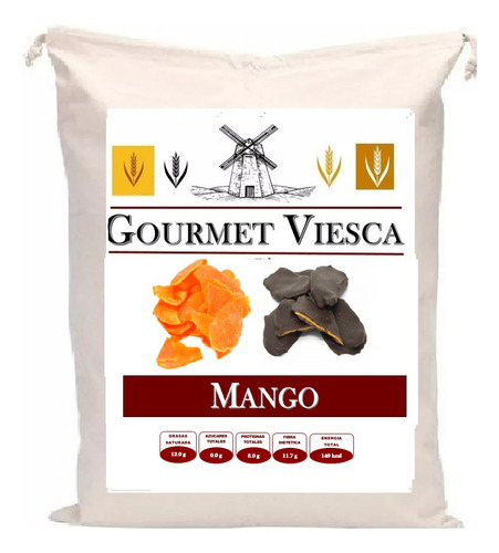 5 Kg De Mango Deshidratado Con Chocolate Sin Azucar
