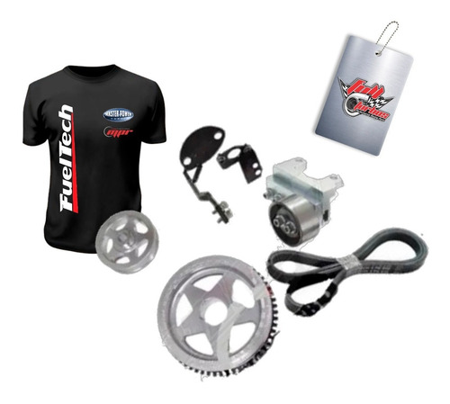 Imagem 1 de 1 de Kit Polia Virabrequim Vw Ar Poli-v 4pk Roda Fônica - Prata